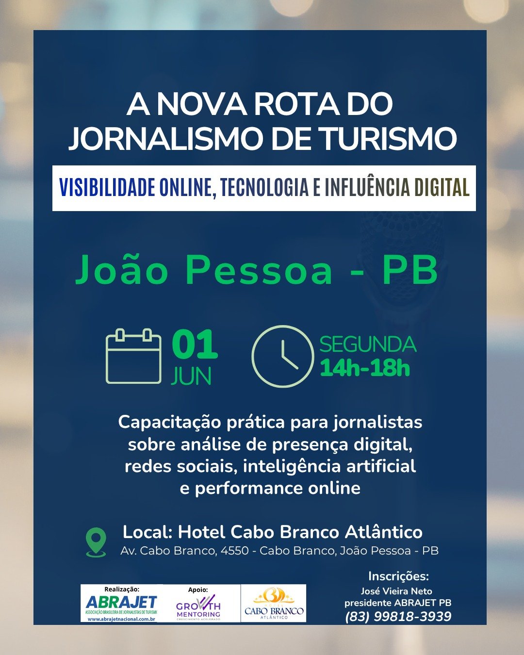 You are currently viewing Nova Rota do Jornalismo de Turismo chega a João Pessoa com capacitação gratuita para jornalistas